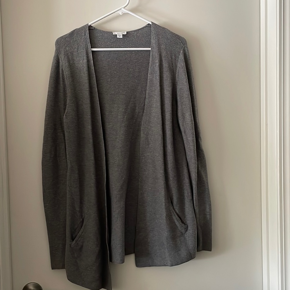 J. Jill Textured Knit Open Front Cardigan